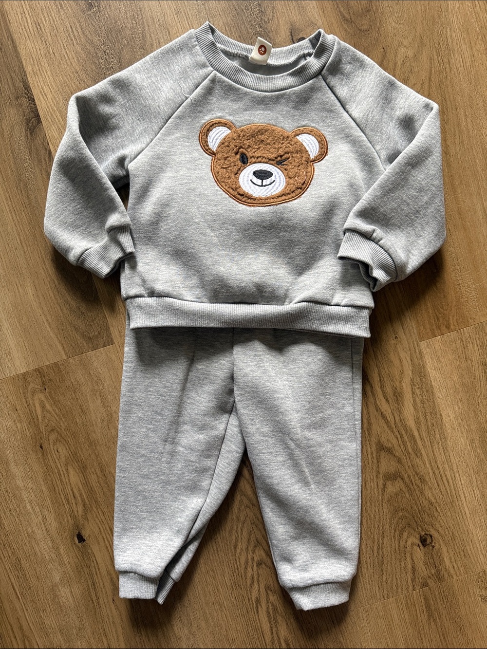 Toddler two piece teddy bear gray set